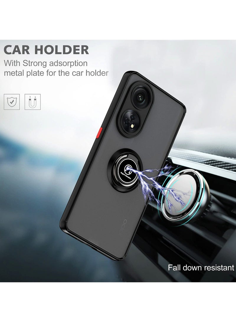 Honor X7b 4G/5G Case Cover, 360°Rotating Kickstand Ring + Support Magnetic Car Mount + Slim Thin PC&TPU Shockproof Mobile Phone Case For Honor X7b 4G/5G, Black - Image 3