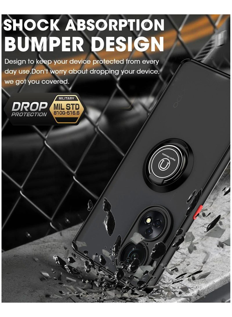 Honor X7b 4G/5G Case Cover, 360°Rotating Kickstand Ring + Support Magnetic Car Mount + Slim Thin PC&TPU Shockproof Mobile Phone Case For Honor X7b 4G/5G, Black - Image 4