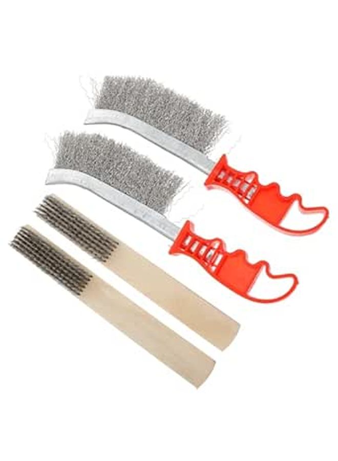 4 Pack Heavy Duty Stainless Steel Wire Brushes For Rust Removal And Surface Cleaning - Image 1