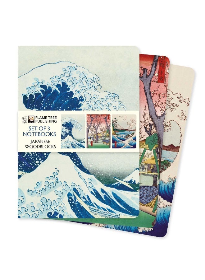Japanese Woodblocks Set of 3 Standard Notebooks  - Image 1