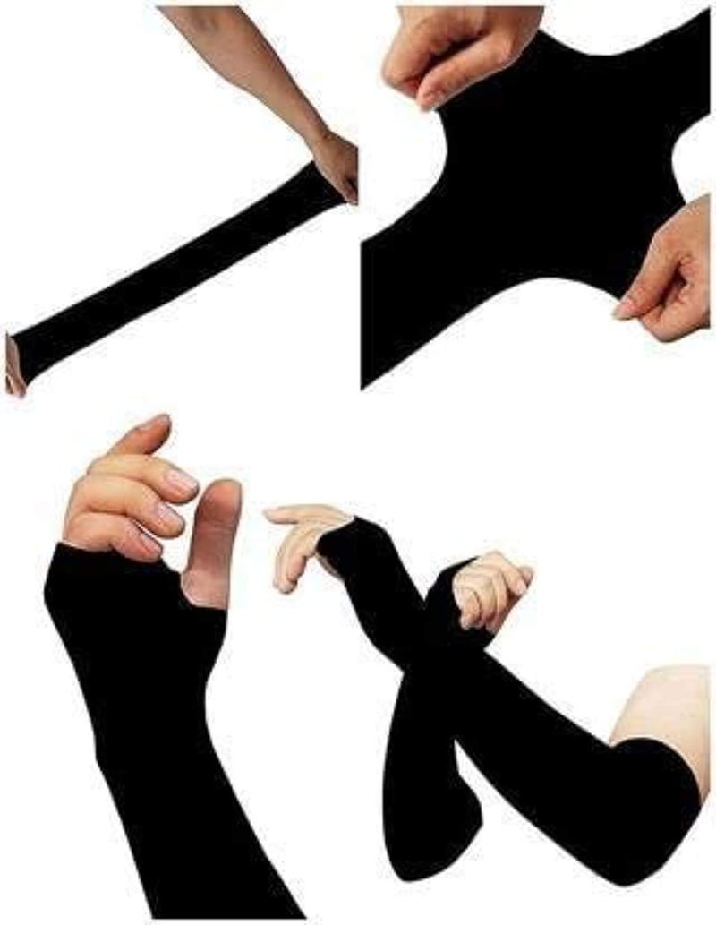 NESVIB 2 Pairs Biker/Sports Full Arm Fingerless Sleeves Gloves for UV, Dust, Summer, Sun Protection for men and Women - Image 4