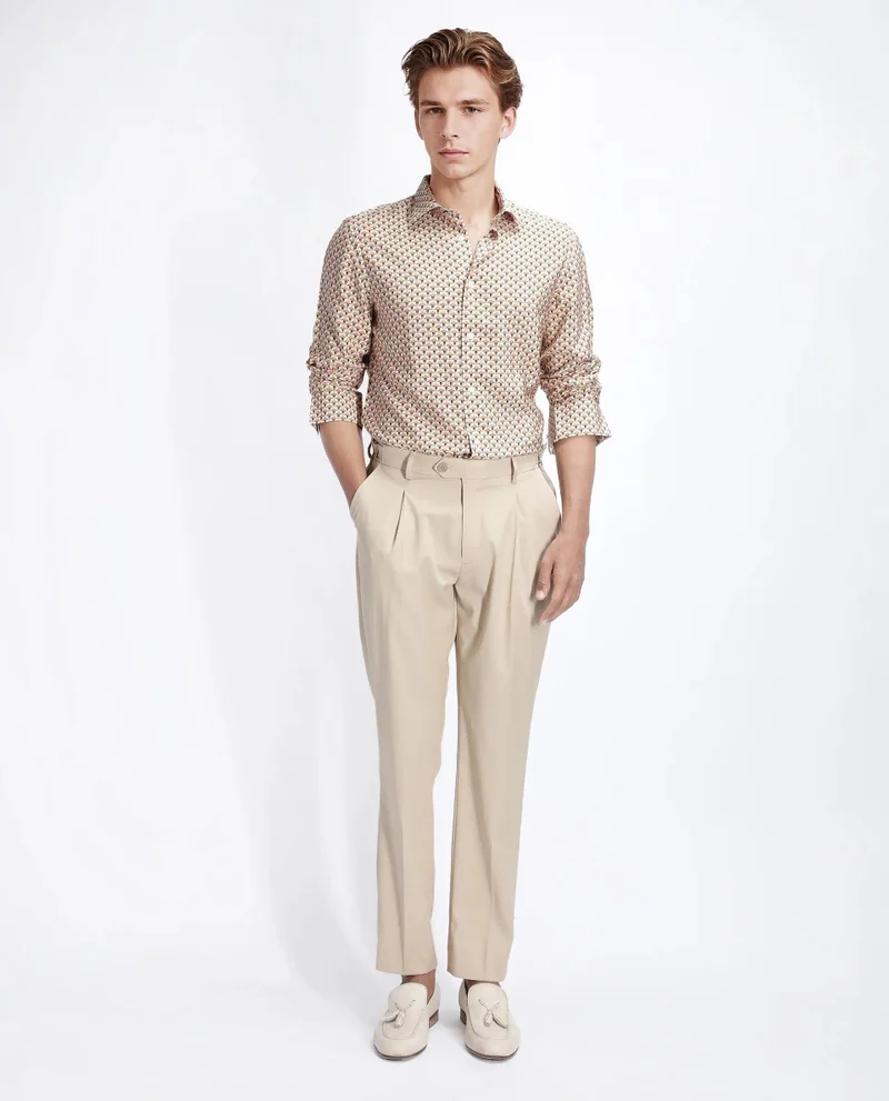 Rare Rabbit Men's Geometric Print Regular Fit Shirt