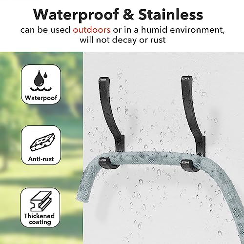 saffruff Coat Hanger Hooks Wall Mount - Backpack Hooks,Metal Wall Hooks For Hanging Heavy Duty,Screw In Hooks For Hanging Clothes,Black Coat Hooks For Wall,Purse Hanger For Wall,Wall Mounted Bag Hooks (6 Pack) - Image 4