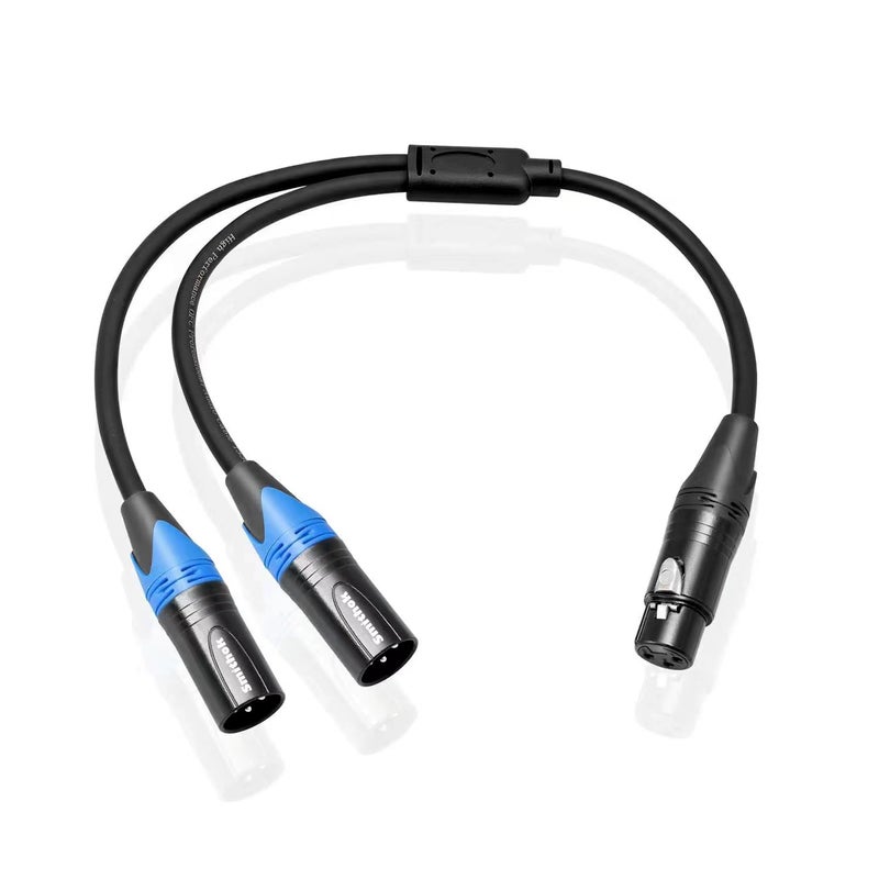 Smithok XLR Splitter Cable,Female to Dual Male Y Cable (XLR Splitter 1 Female to 2 Male),Balanced Microphone Splitter Cord Audio Adaptor - 1.6ft /0.5m - Image 1