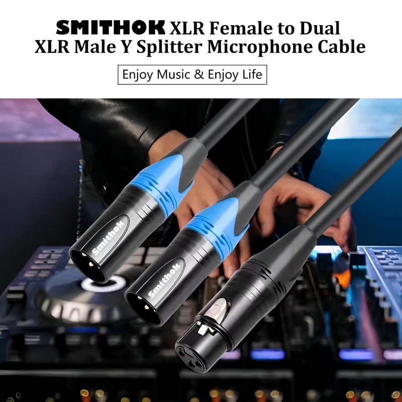 Smithok XLR Splitter Cable,Female to Dual Male Y Cable (XLR Splitter 1 Female to 2 Male),Balanced Microphone Splitter Cord Audio Adaptor - 1.6ft /0.5m - Image 2