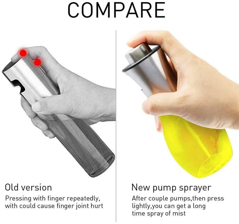 XEREBIAN Oil Sprayer for Cooking Refillable Stainless Steel Oil Dispenser with Mini Funnel Vinegar Glass Spray Bottle for BBQ Salad Baking Grilling Roasting and Frying Round Oil Spray Bottle - Image 4