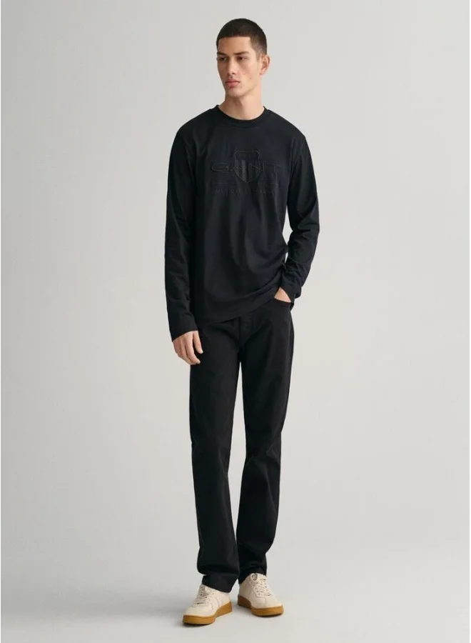 غانت Tonal Shield Long Sleeve T-Shirt