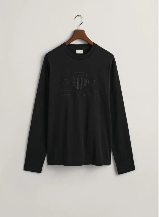 غانت Tonal Shield Long Sleeve T-Shirt