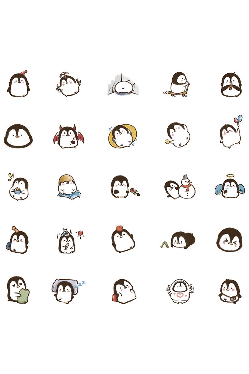 قوس قزح أورينبو 50 قطعة من ملصقات البطريق للمراهقين والأولاد والبنات والأطفال، ملصقات فينيل لطيفة على شكل كرتون، مقاومة للماء لأجهزة الكمبيوتر المحمول والهاتف والتابلت والأمتعة وقوارير المياه والدراجات والسيارات وأجهزة الكمبيوتر المحمولة، مجموعة ملصقات جميلة - Image 4