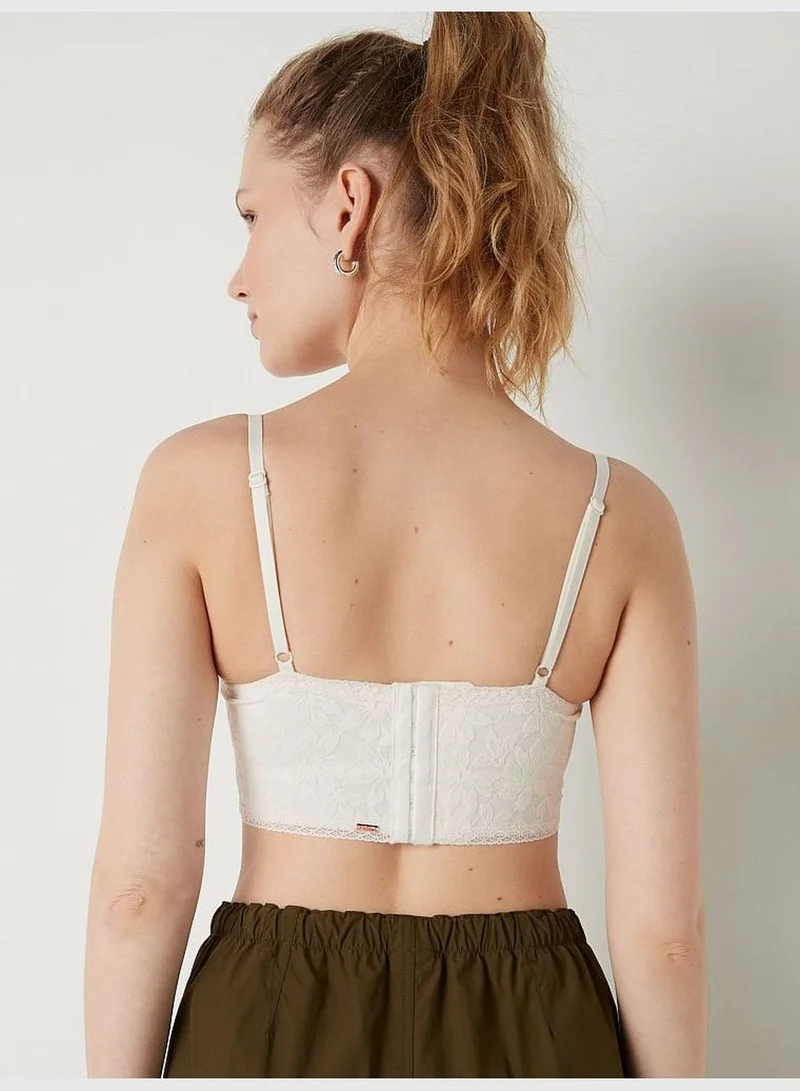 PINK Lace Lightly Lined Corset Top