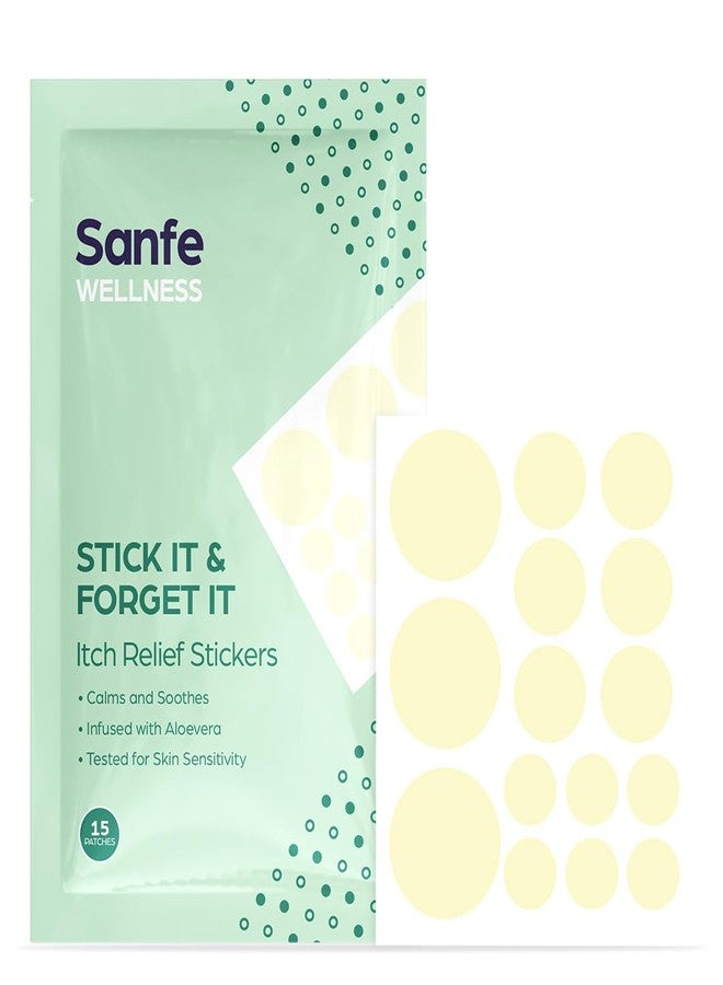 سانفي ملصقات سانفي لتخفيف الحكة | تُهدئ الحكة، وتُلطف البشرة، غنية بالألوفيرا | مُختبرة لحساسية البشرة | 15 ملصقة - Image 1