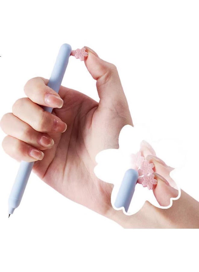 Kaco Sakura Push-Button Gel Pen High Beauty Value 0.5Mm Black Pen Student Exam Brush Pen Quick-Drying Water Pen Junior High School Creative Signature Pen Carbon Pen 2-Pack - Image 1