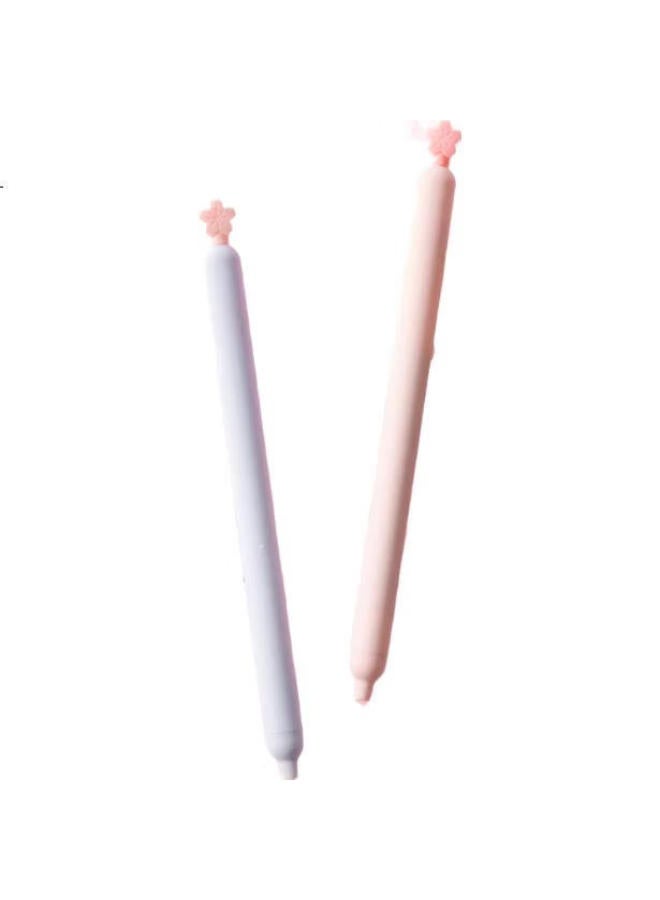Kaco Sakura Push-Button Gel Pen High Beauty Value 0.5Mm Black Pen Student Exam Brush Pen Quick-Drying Water Pen Junior High School Creative Signature Pen Carbon Pen 2-Pack - Image 3