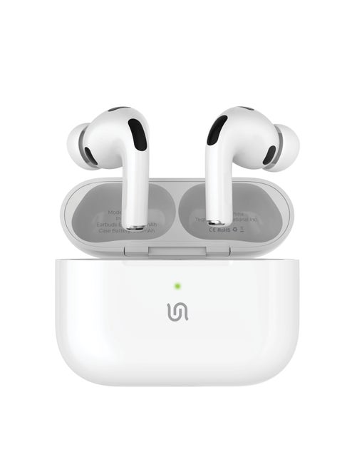 سماعات أذن ANC Pro 3 لاسلكية حقيقية مع وقت تشغيل يصل إلى 20 ساعة / إصدار بلوتوث 5.4 / منفذ شحن USB-C / مساعد صوتي / شحن لاسلكي - أبيض