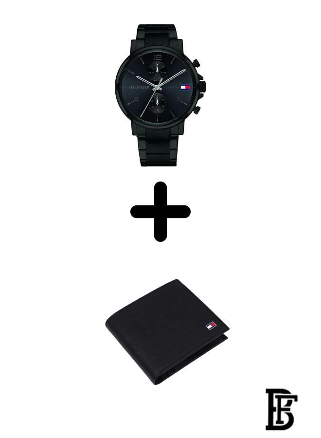 TOMMY HILFIGER Tommy Hilfiger  Stainless Steel Chronograph Watch 1710414 + Tommy Wallet  - Image 1