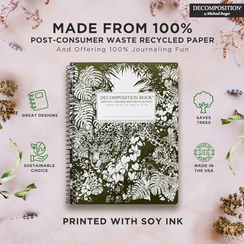 Decomposition Jaguar College Ruled Spiral Notebook - 9.75 x 7.5 Journal with 160 Lined Pages - 100% Recycled Paper - Cute Notebooks for School Supplies, Home & Office - Made in USA - Image 3