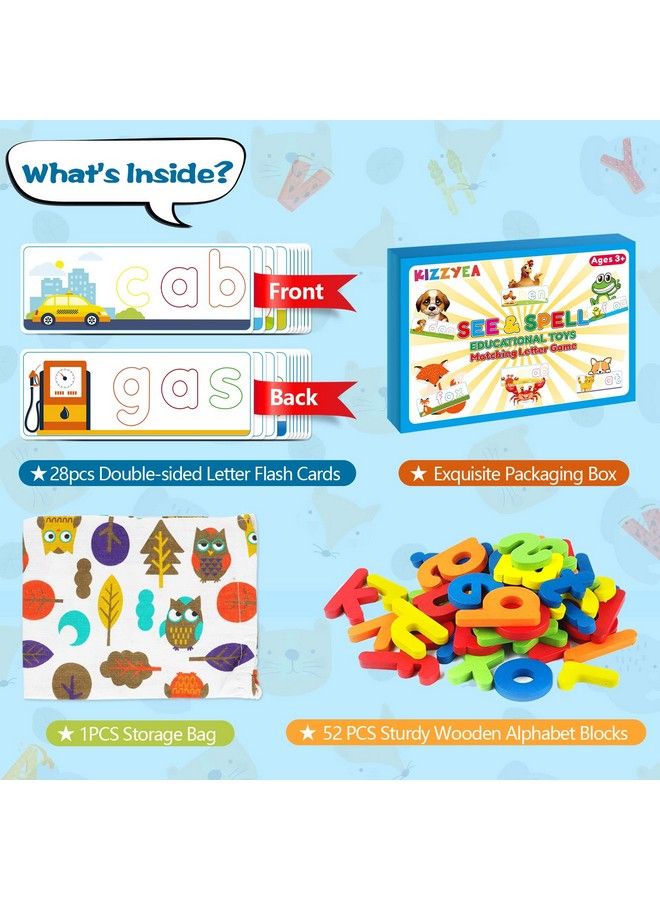 KIZZYEA Learning Educational Toys And Gift For 2 3 4 5 6 Years Old Boys & Girls See & Spell Matching Letter Game For Preschool Kids Learning Resources Stem Educational Toys For Toddler Learning Activities - Image 4