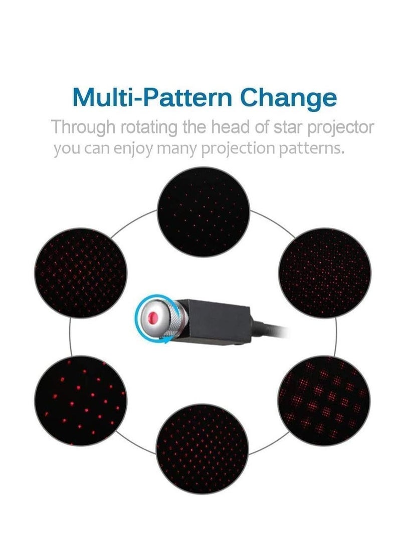 ELTRAZONE Portable Adjustable Romantic Rotating Head Star Atmospheres Decoration, Projector USB Night Light & Lamp For Car Interior, Home, Bedroom, Party, Camping, Walls And Ceiling Car Fancy Lights - Image 2