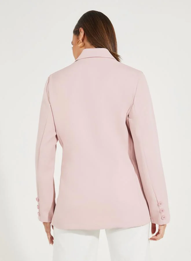 Styli Regular Fit Longline Double Breasted Blazer