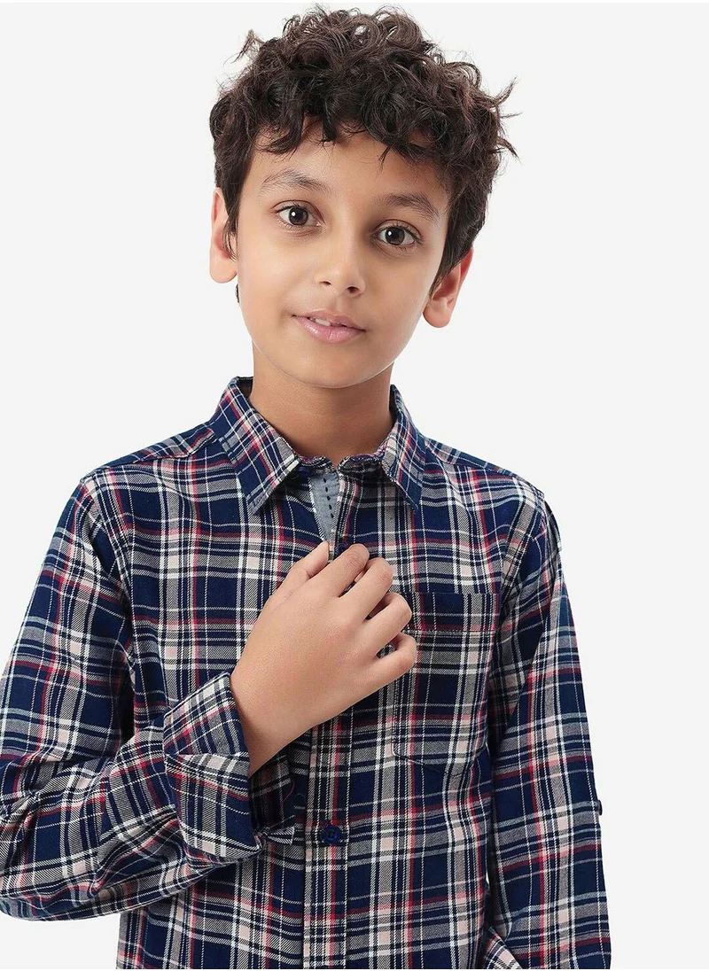 بونكيدز Regular Long Sleeve Printed Multicolour Cotton Shirt For Boys 100 % Cotton