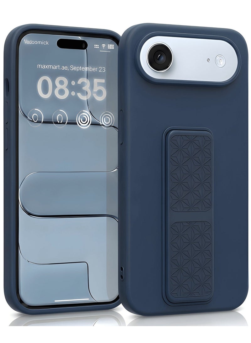 جراب سيليكون لهاتف iPhone 17 Air مزود بحزام تثبيت وحامل (مسند)؛ غطاء ناعم يدعم الوضعين الرأسي والأفقي، مع حماية كاملة للكاميرا، مخصص لهاتف iPhone 17 Air (مقاس 6.5 بوصة). - Image 1