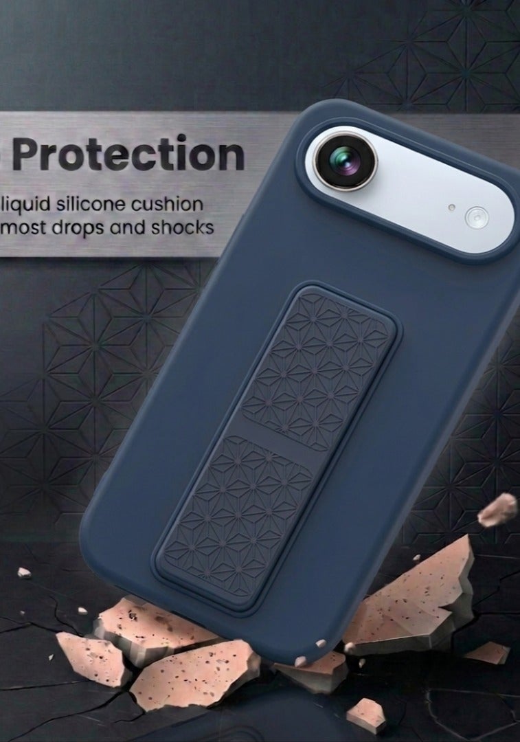 جراب سيليكون لهاتف iPhone 17 Air مزود بحزام تثبيت وحامل (مسند)؛ غطاء ناعم يدعم الوضعين الرأسي والأفقي، مع حماية كاملة للكاميرا، مخصص لهاتف iPhone 17 Air (مقاس 6.5 بوصة). - Image 4