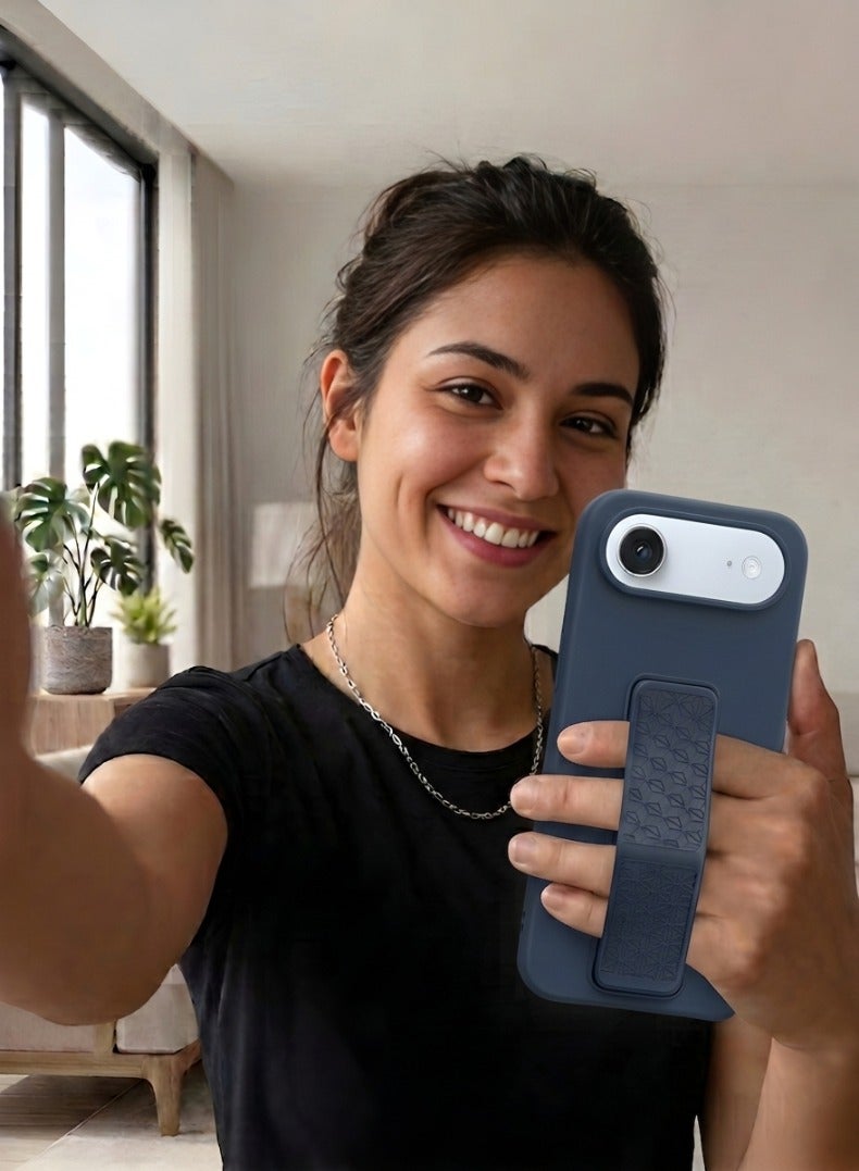 جراب سيليكون لهاتف iPhone 17 Air مزود بحزام تثبيت وحامل (مسند)؛ غطاء ناعم يدعم الوضعين الرأسي والأفقي، مع حماية كاملة للكاميرا، مخصص لهاتف iPhone 17 Air (مقاس 6.5 بوصة). - Image 5