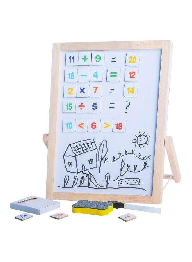 Toy Box Wooden Kids Writing Board, 2 in 1 Wooden Easel with Double Sided Whiteboard & Chalkboard - Image 2