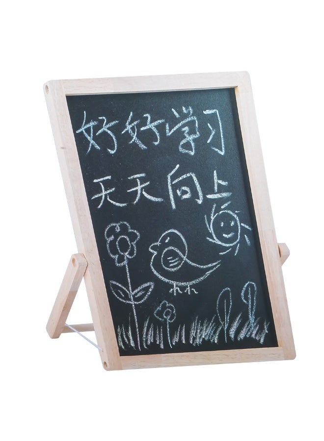 Toy Box Wooden Kids Writing Board, 2 in 1 Wooden Easel with Double Sided Whiteboard & Chalkboard - Image 3
