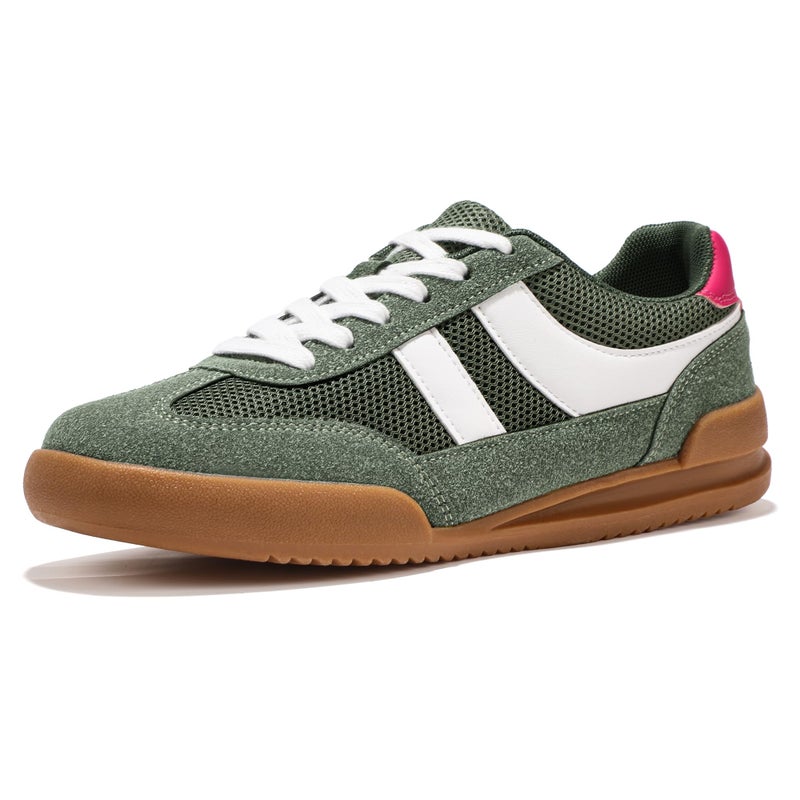 IDIFU Olive Green Fashion Sneakers for Women Casual Comfortable Tennis Shoes Ladies Mesh Lace Up Trendy Dress Flat Cute Lightweight Sneakers ShoesOlive 85 - Image 2