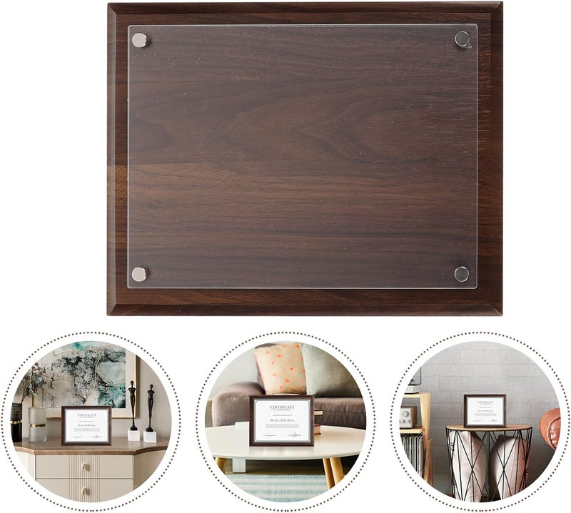 Wooden Photo Frame 2pcs Clear A Paper Certificate Glass Wooden Office for Home Diploma Frame Sign Document Room Photoes Practical Photo Ad Mount Picture Holder Wall Photo Holder - Image 3