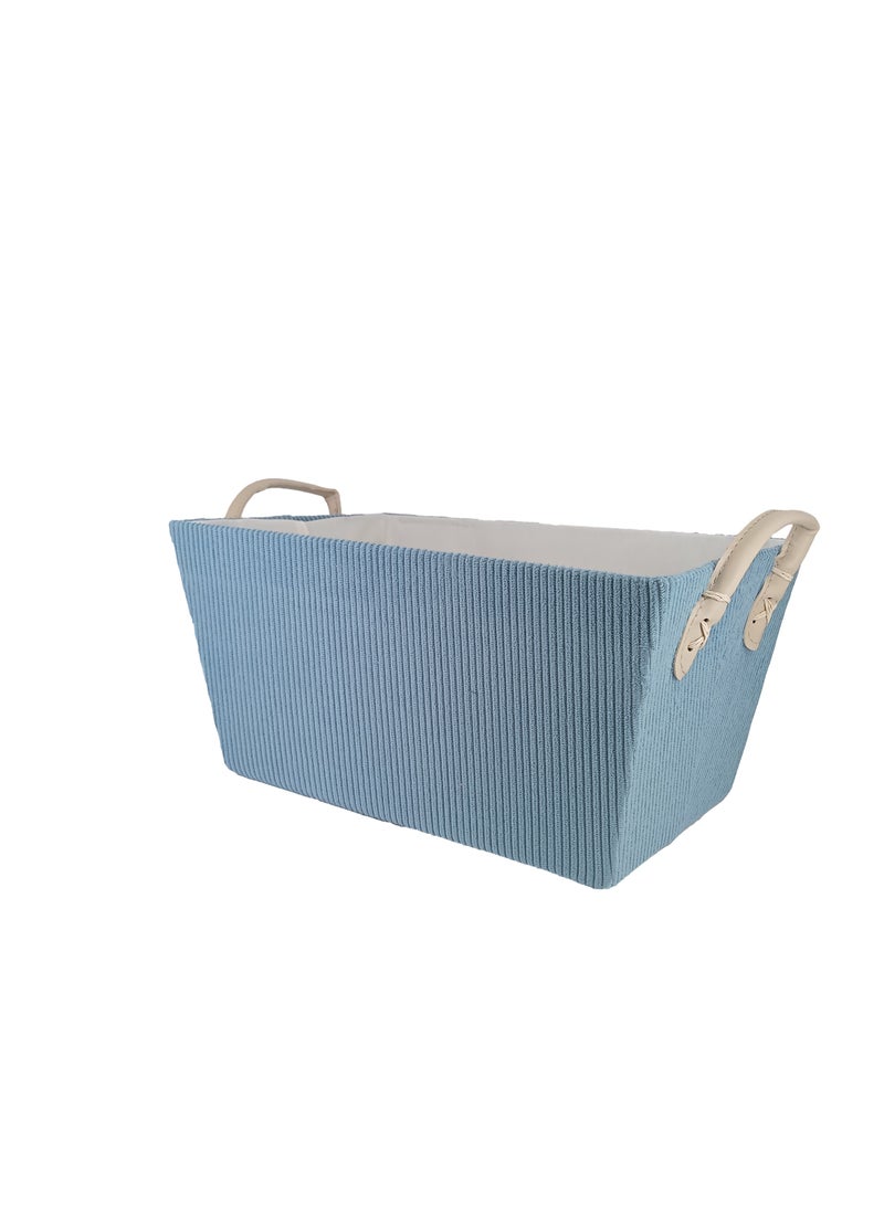 Polyester Storage Basket organizer coved with fabric - Blue - Image 2