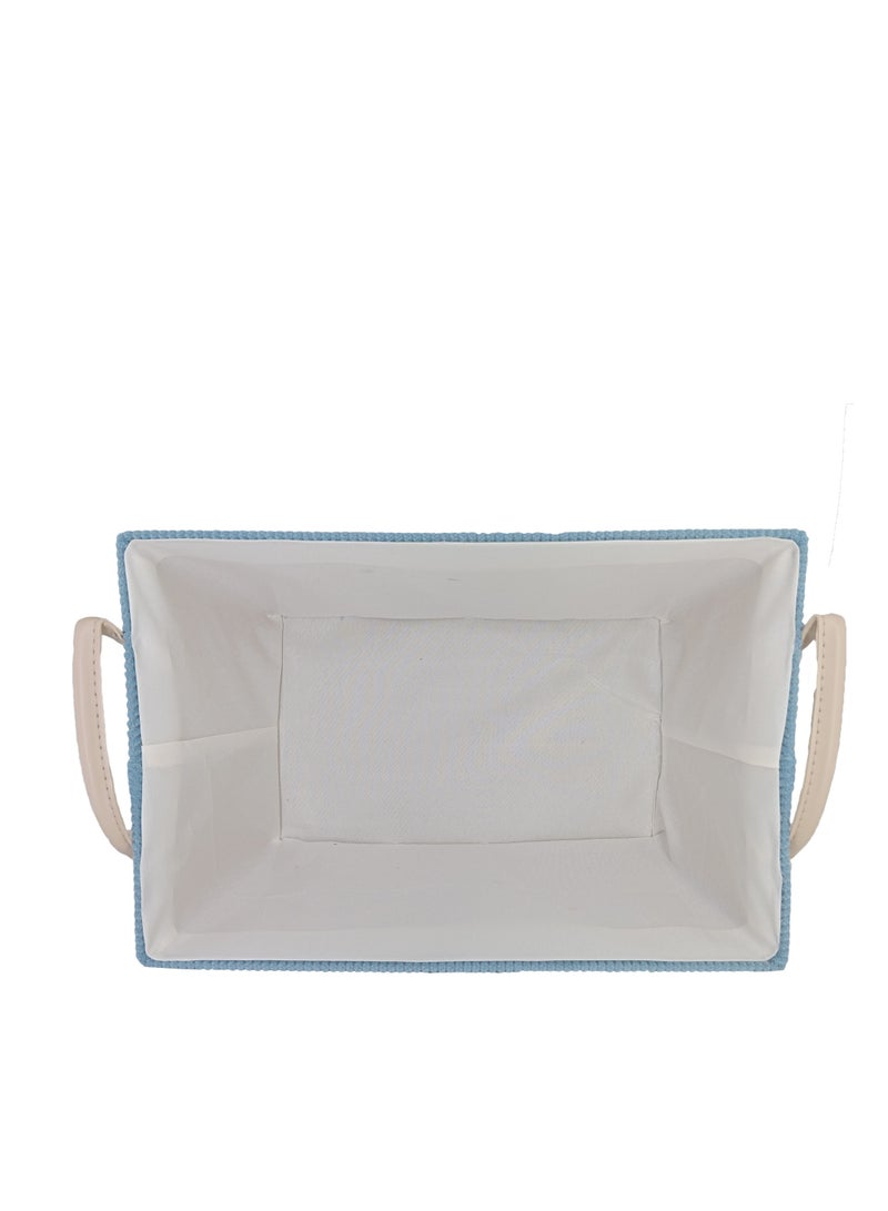 Polyester Storage Basket organizer coved with fabric - Blue - Image 3