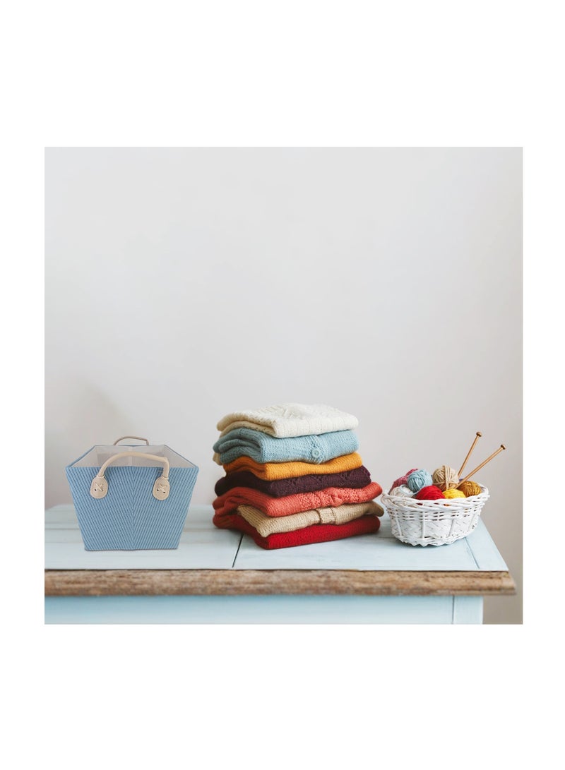 Polyester Storage Basket organizer coved with fabric - Blue - Image 4