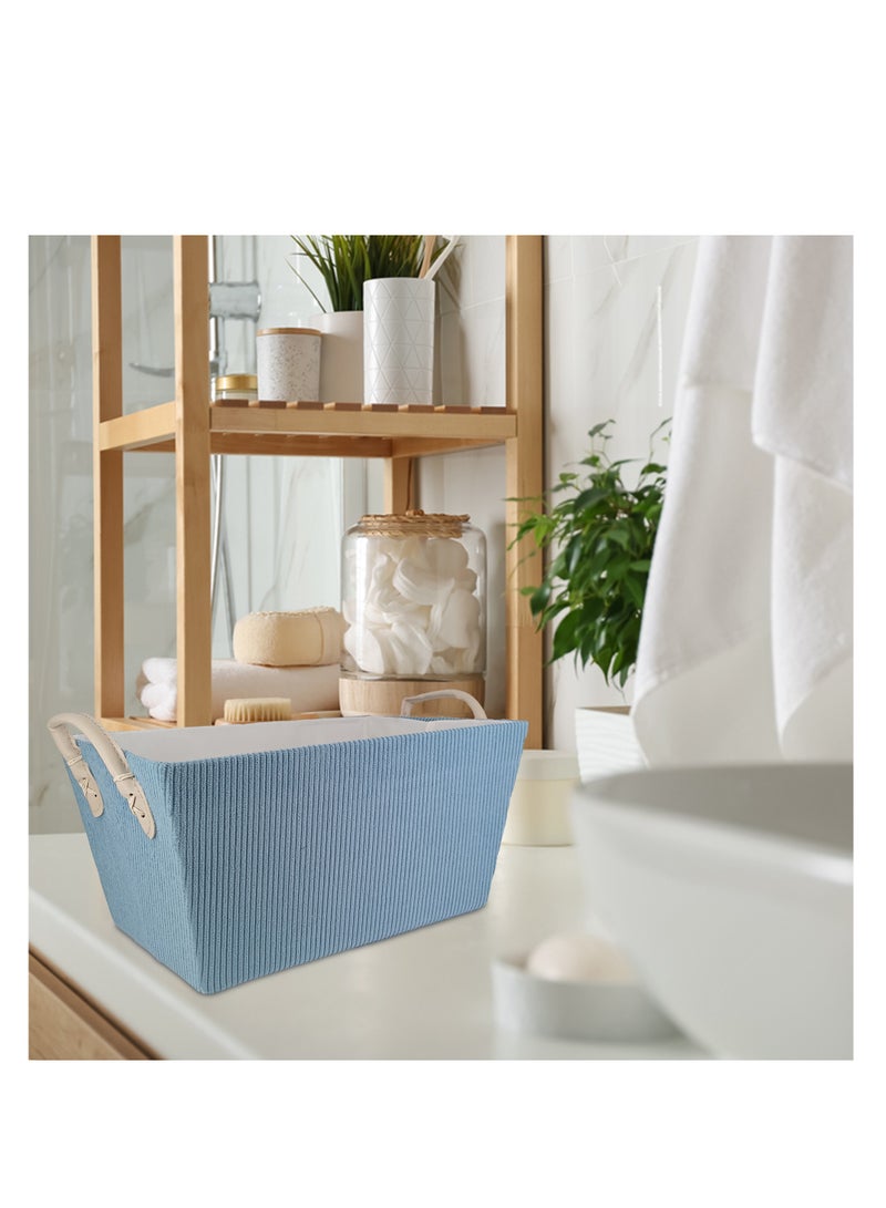 Polyester Storage Basket organizer coved with fabric - Blue - Image 5