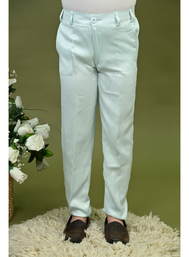 BT DEZINES طقم شرواني ساتان أزرق فاتح للأولاد - Image 5