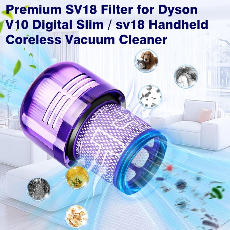 استبدال فلتر SV18 لمكانس Dy-son الرقمية النحيفة اللاسلكية، Digital Slim Origin & Fluffy & Fluffy Extra & Fluffy Pro، لرقم القطعة 970612-01، عبوة من 2 فلتر هيبا - Image 3