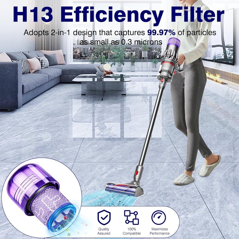 استبدال فلتر SV18 لمكانس Dy-son الرقمية النحيفة اللاسلكية، Digital Slim Origin & Fluffy & Fluffy Extra & Fluffy Pro، لرقم القطعة 970612-01، عبوة من 2 فلتر هيبا - Image 4