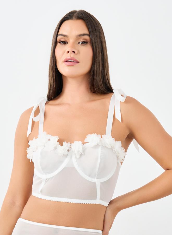 Styli Pack of 3 - Rosette Crop Top, Side Ruched Skirt and Thong - Image 3