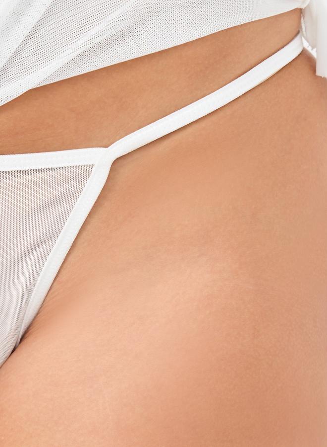 Styli Pack of 3 - Rosette Crop Top, Side Ruched Skirt and Thong - Image 5