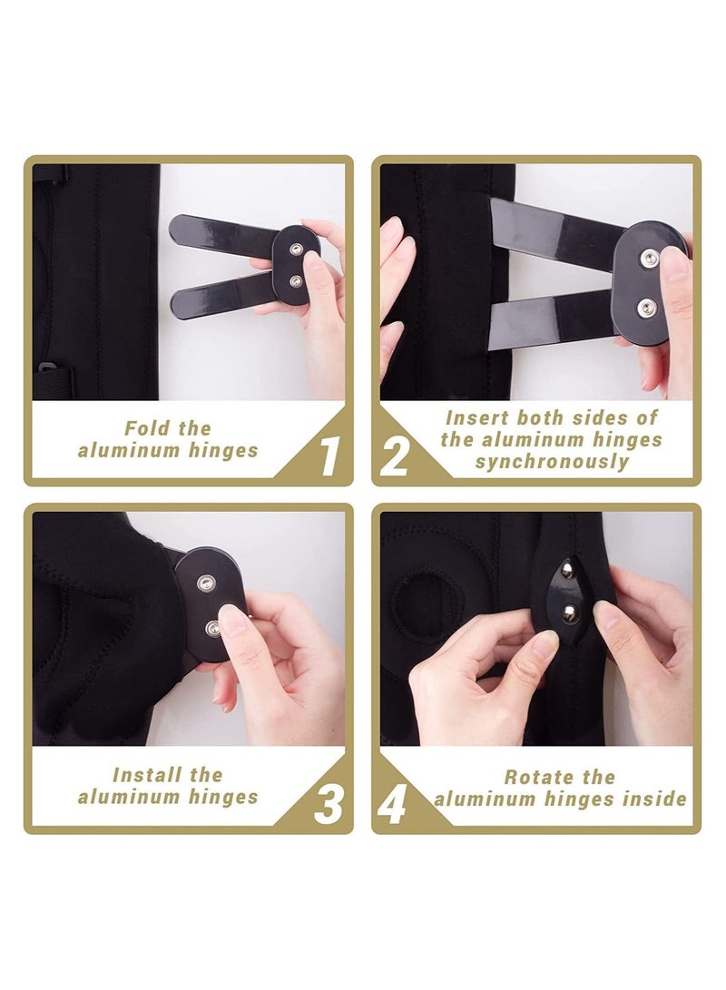 SYOSI دعامة ركبة رياضية، دعامة ركبة بمفصلات من الألومنيوم قابلة للإزالة، دعامة ركبة قابلة للتعديل مثالية للرياضة للرجال والنساء - Image 5