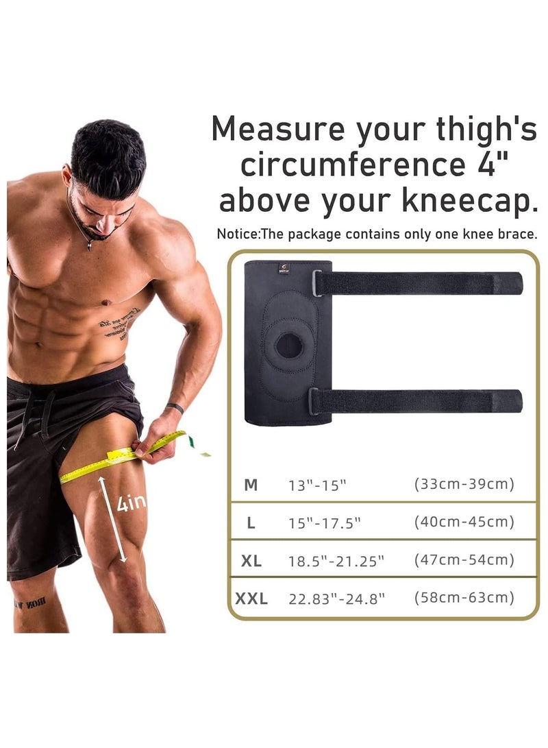 SYOSI دعامة ركبة رياضية، دعامة ركبة بمفصلات من الألومنيوم قابلة للإزالة، دعامة ركبة قابلة للتعديل مثالية للرياضة للرجال والنساء - Image 3