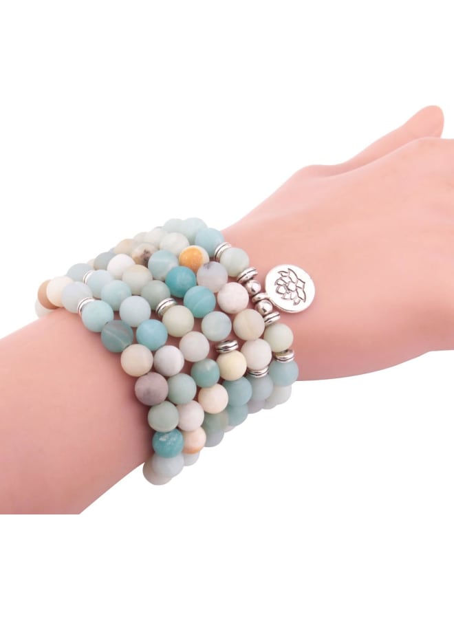 سوار GVUSMIL 8 مم من 108 حبات مالا ملفوفة لسوار اليوغا السحري مجوهرات من الأحجار الكريمة الطبيعية للنساء والرجال، متعدد الألوان - Image 4