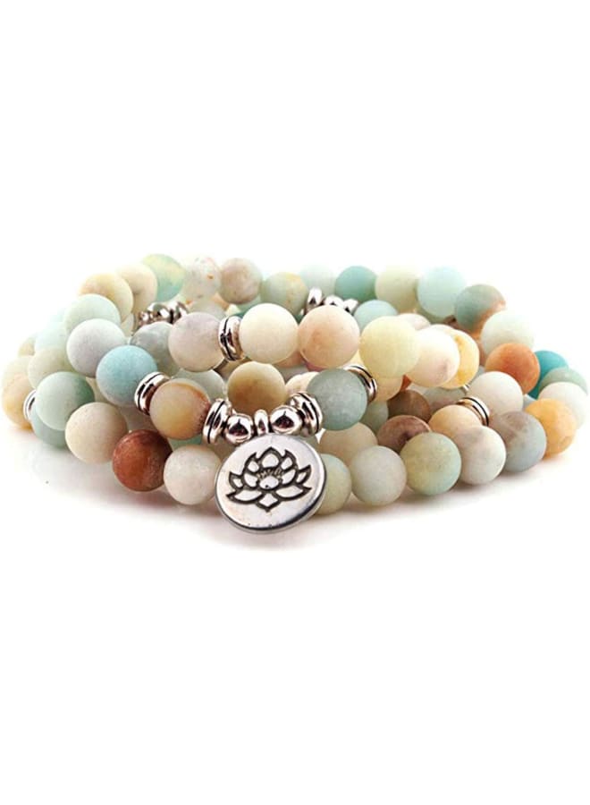 سوار GVUSMIL 8 مم من 108 حبات مالا ملفوفة لسوار اليوغا السحري مجوهرات من الأحجار الكريمة الطبيعية للنساء والرجال، متعدد الألوان - Image 1