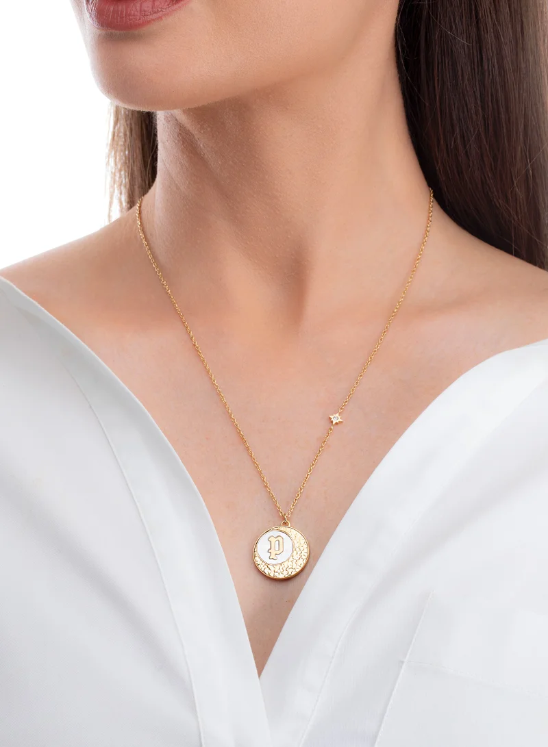 POLICE Selene Gold Plated Necklace for women with Mother of Pearl