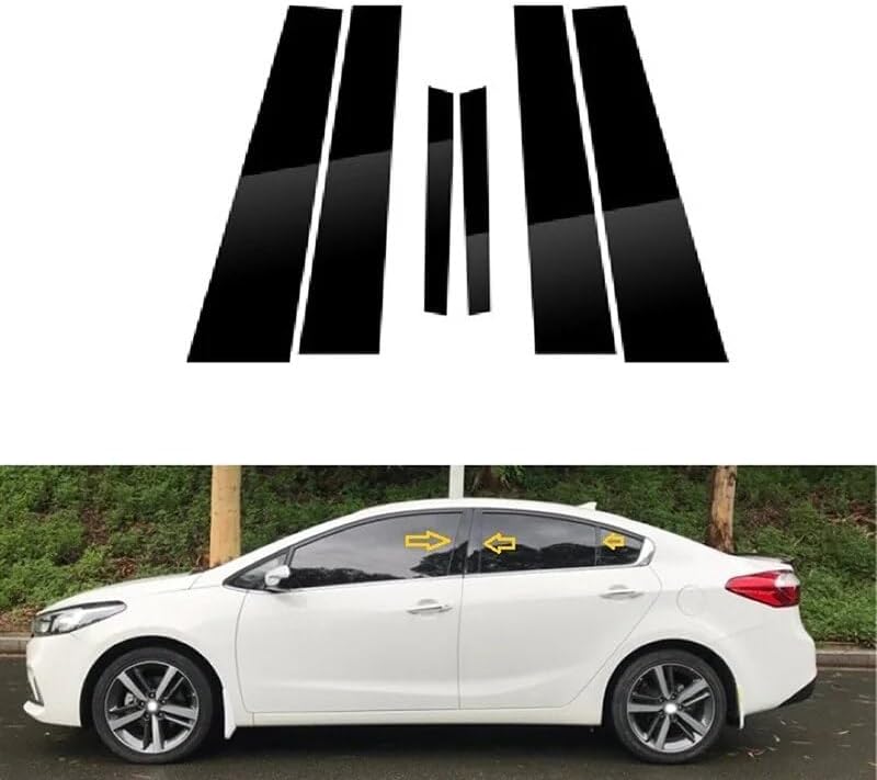 DEMULAX 6Pcs Glossy Black Pillar Posts for Kia Cerato K3 Forte - Image 5