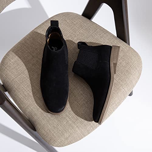 Jousen Men's Chelsea Boots Casual Suede Fall Ankle Boots Simple Style Boots for Men Size 11 (AMY658A Black 11) - Image 4