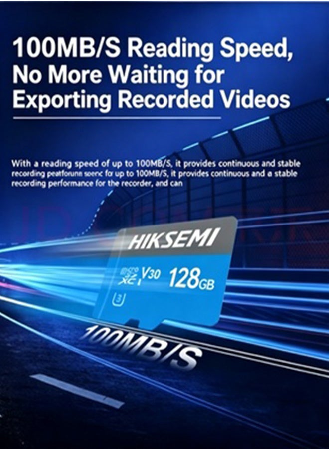 HIKSEMI 128GB Micro SDXC TF Card, V30 U3 Dash Cam Endurance Memory Card, Max 100MB/s Read Speed, Waterproof Shockproof Micro SD Card for Car DVR, 4K HD Dash Camera & 24/7 Surveillance Recording - Image 3