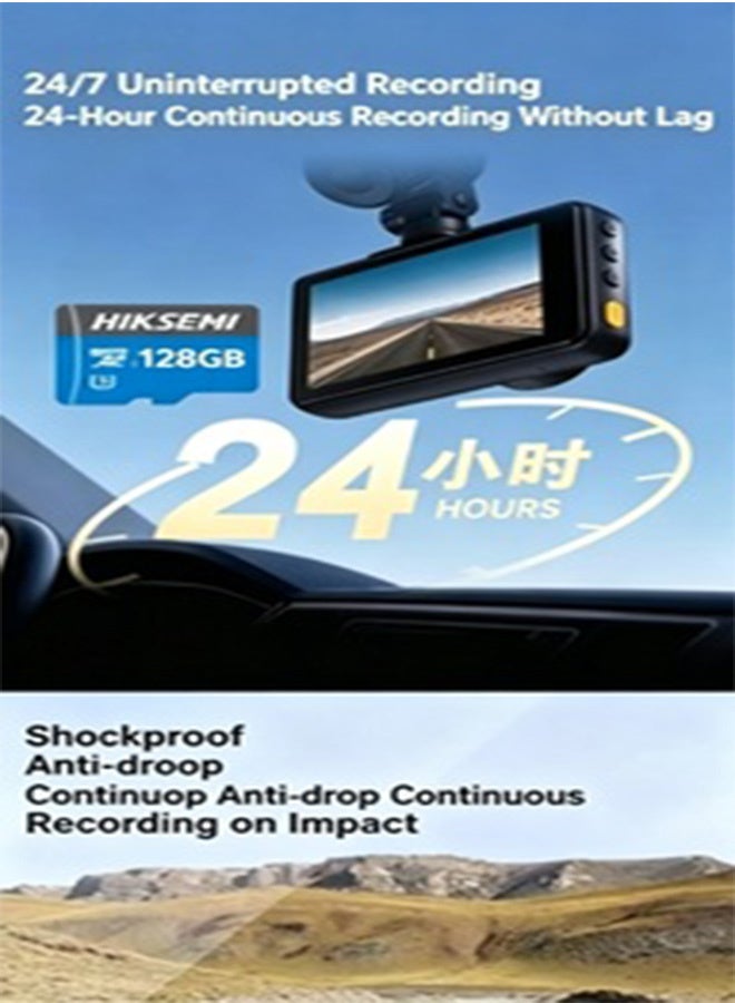 HIKSEMI 128GB Micro SDXC TF Card, V30 U3 Dash Cam Endurance Memory Card, Max 100MB/s Read Speed, Waterproof Shockproof Micro SD Card for Car DVR, 4K HD Dash Camera & 24/7 Surveillance Recording - Image 4