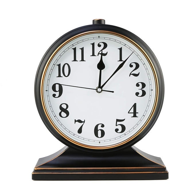 SILENT DESK CLOCK EUROPEAN STYLE RETRO CLOCK WITH 10 INCH DIAL EASY TO READ FOR LIVING ROOM OR BEDROOM